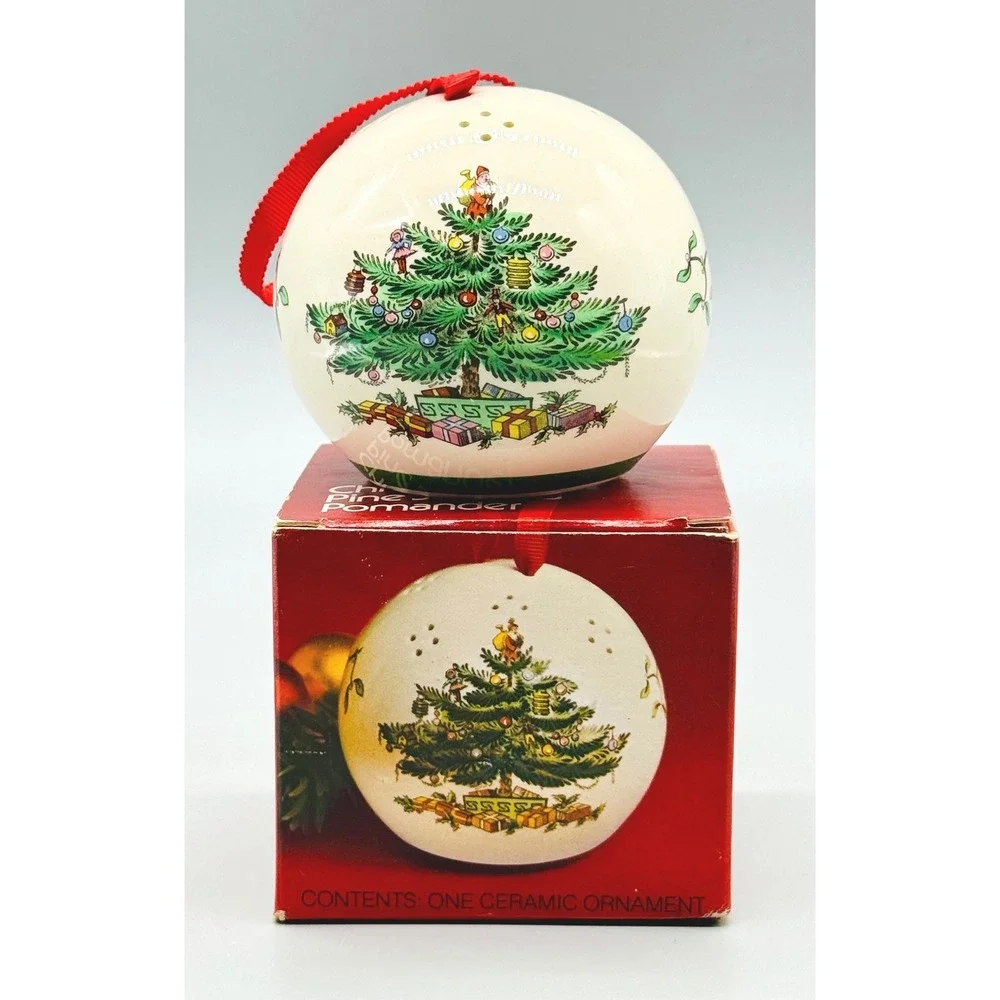 Spode Christmas Tree Pine Scented PomanderCeramic Ornament S3324H England